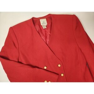 Vintage En Avance Red Double Breasted Blazer Womens Size 12